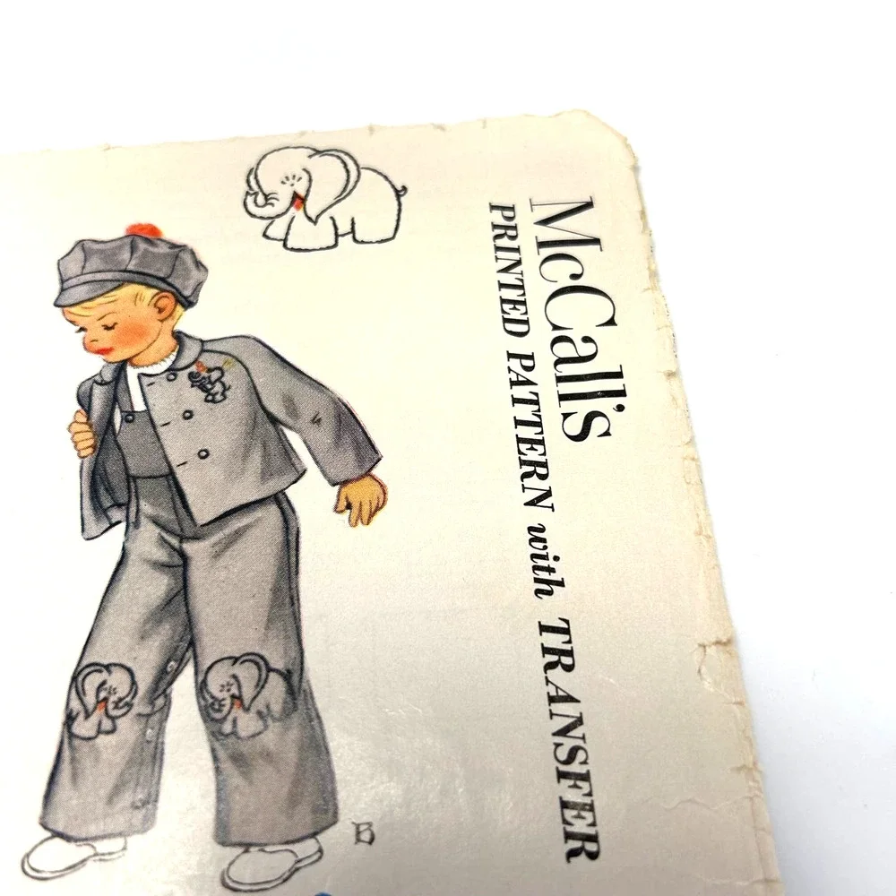 McCalls Vintage 1950's Pattern #1623 Toddlers Overalls, Jacket‎ and Cap Size 2
